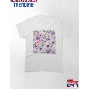 Whimsical Floral Elegance Soft Purple Tshirt